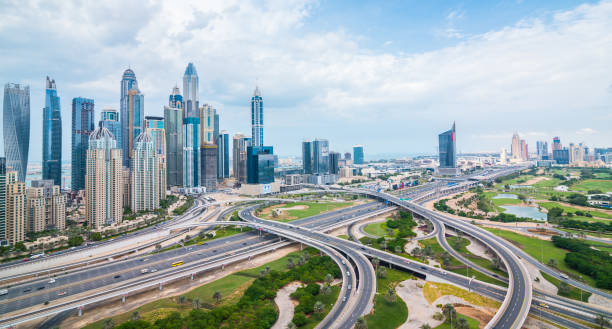 Aerial view of a city's skyline and roads, illustrating considerations for evaluating urban land plots.